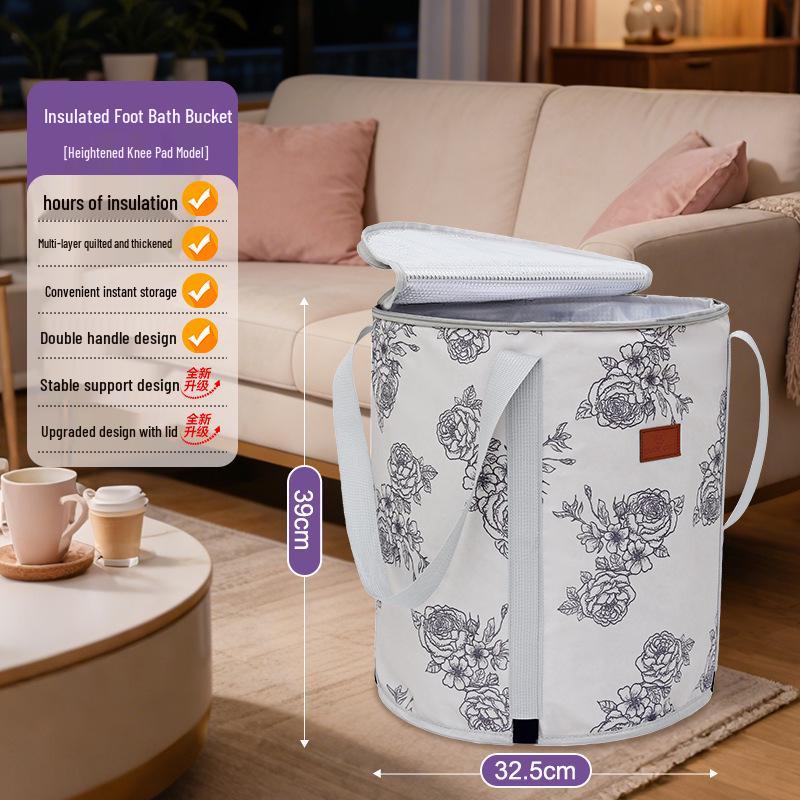 

Foldable Foot Bath Basin with Heating and Steaming, Tall and Deep Design for Calves, Over-the-Knee Home Use