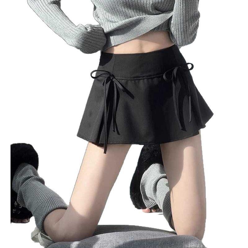 Women's Summer 2025 Bow Tie Low Waist A-Line Skirt - Slimming, Versatile, Sweet and Spicy Hip-Hugging Fashion