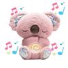 Pluș Koala pentru Alinarea Anxietății cu Lumini Muzicale Mișcare de Respirație (Roz)