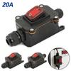 Outdoor Box Inline Cord Rocker Switch Power 12V-24V 110V-220V Marine Rocker Inline Toggle Switch with LED 20A Inline IP67 Sealed