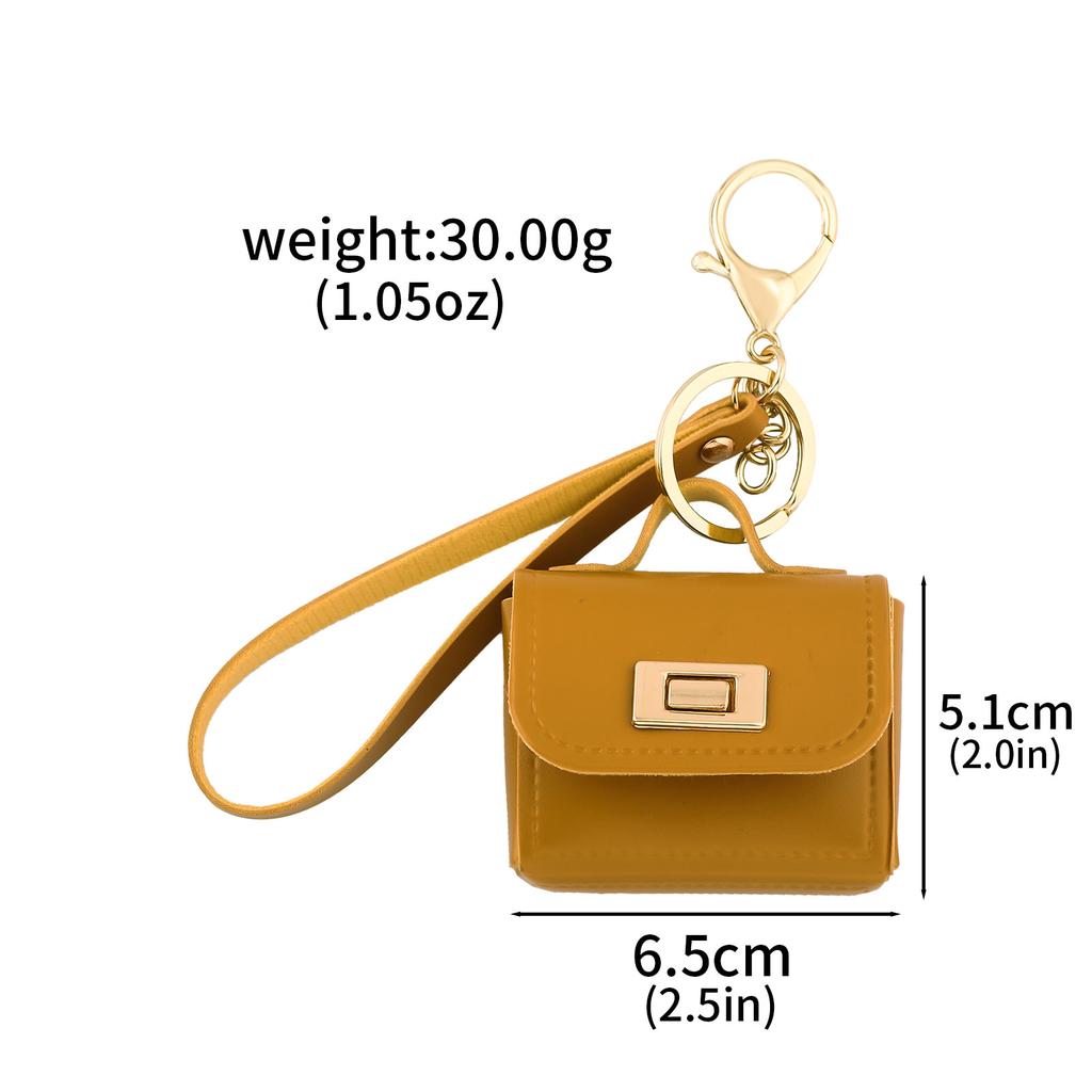 Mini Leather Openable Small Bag Keychain Pu Leather Hand Strap Coin Purse Accessories Pendant Mobile Phone Bag Jewelry Gift