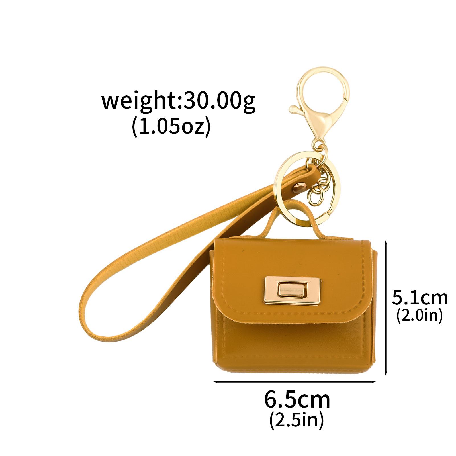 

NEW 2026 Mini Leather Openable Small Bag Keychain Pu Leather Hand Strap Coin Purse Accessories Pendant Bag Jewelry Gift оранжевый