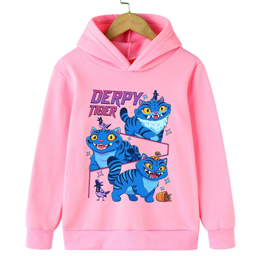 New KPop Demon Hunter Cartoon Girl Hoodie Children's Korean Style Printed Fashion Casual Pullover