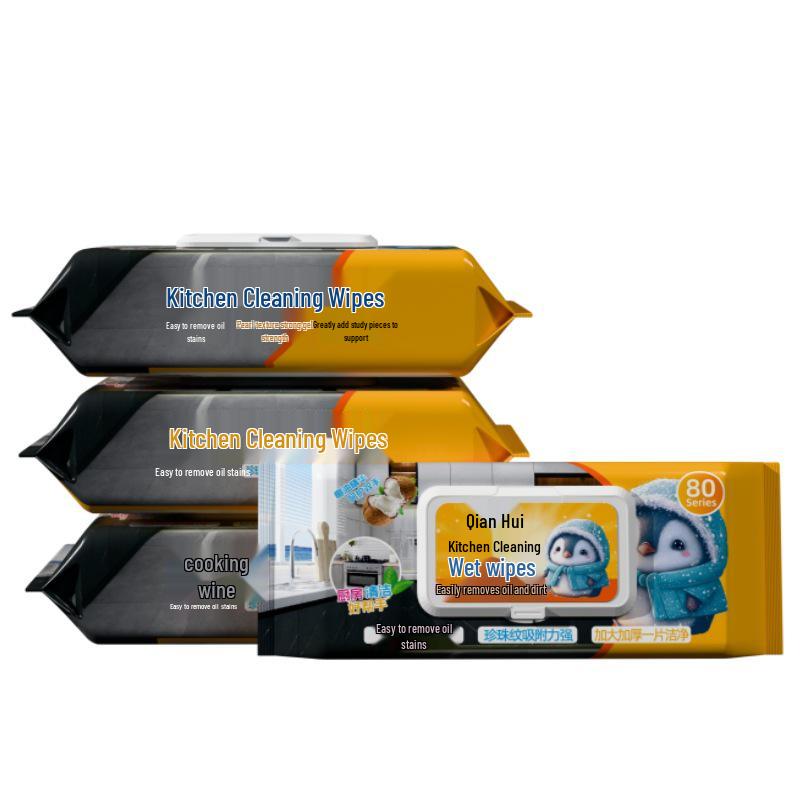 Thick Kitchen Degreasing & Stain-Removal Wipes for Range Hoods