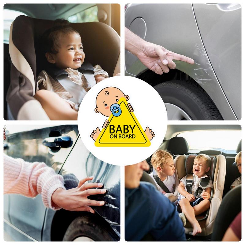Baby On Board Sticker 13.4X15cm Warning Safety Stickers Baby In Car Sticker Car Window Cling Reusable Waterproof Baby On Board