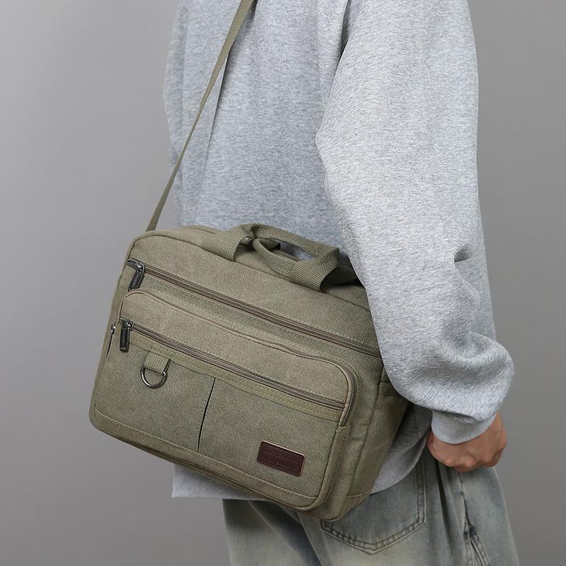 Men's Crossbody Bag Canvas Shoulder Bag Sports Business Handbag