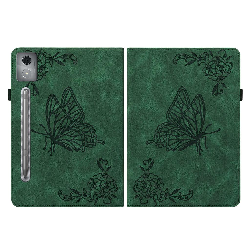 For Lenovo Tab P12 Pro 12.7 2025/Xiaoxin Pad Pro 12.7 (2025) Case Butterfly Flower Imprint PU Leather Tablet Cover with Card Slots