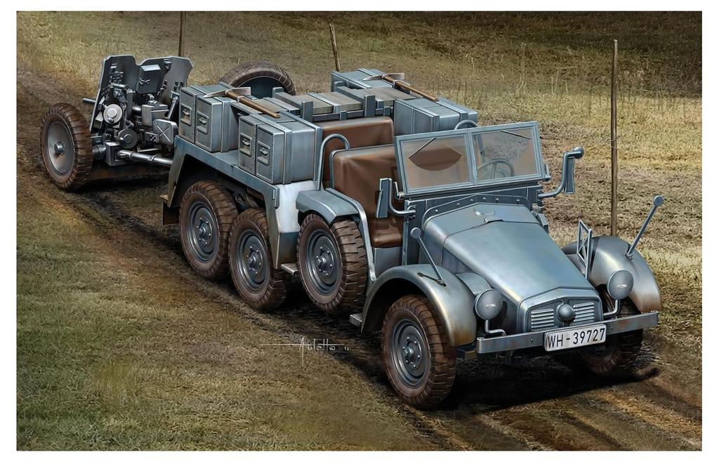 Plastový model Dragon Krupp Protze Truck 1/72 6×4 & PaK35/36