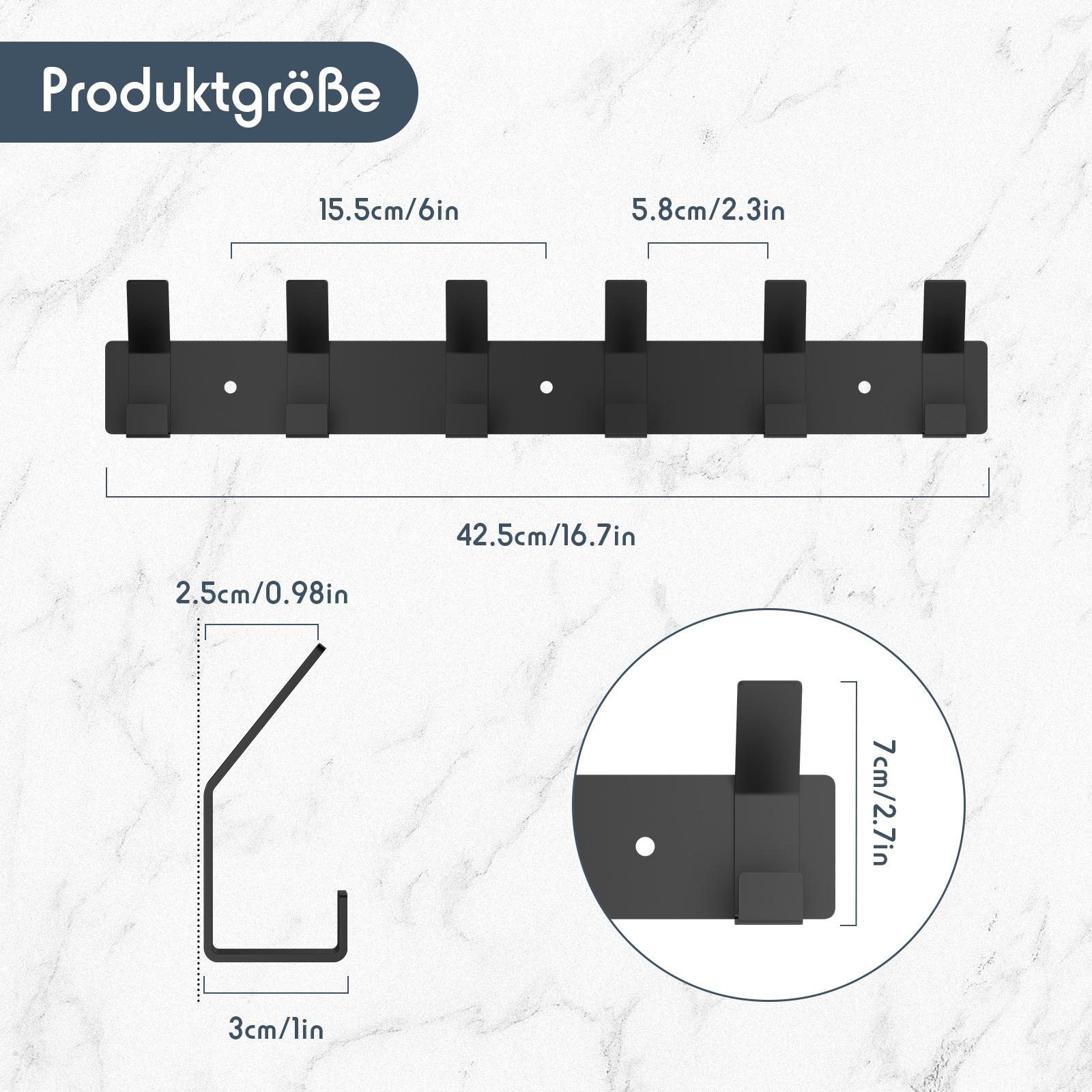 

Трансграничный черный рядный крючок из нержавеющей стали, дверной крючок, липкий крючок, 6 крючков, 6 рядов крючков для одежды