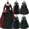 Cosplay Dress Medieval Flare Sleeve Party Gown Gothic Floral Robe