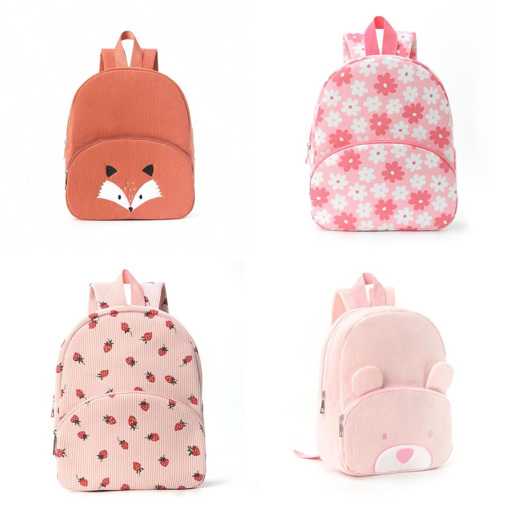 Corduroy Animal Backpack With Durable Material For School And Daily Use