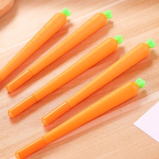 Funny Carrot 0.5mm Black Gel Ink Writing Pen Office School Supply Creative Gift