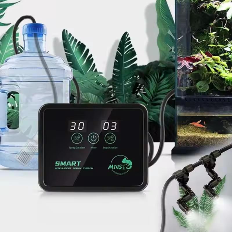 Intelligent Reptile Fogger Terrariums Humidifier Electronic Timer Automatic Mist Rainforest Spray System Kit Sprinkler Control