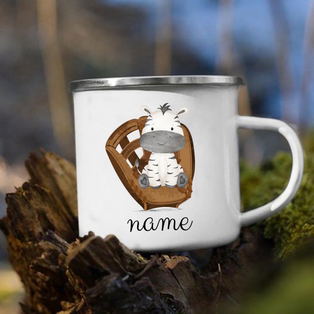 Tazza Personalizzata Safari Giungla Animali Nome Personalizzato Tazze per Bambini Tazze Animali Sportivi Tazza Cioccolata Calda per Bambini Regalo di Natale
