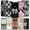 Phone Case Cover for Google Pixel 10 9 8 7 6 7A 6A Pro Shockproof Soft TPU 10 9 Pro XL Shell Black Bowknot Faux Pearl Painted