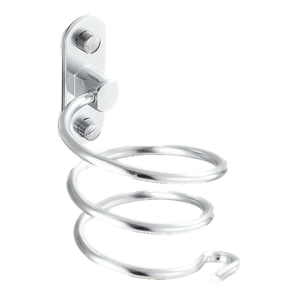 

Удобный держатель для ванной комнаты, спиральный органайзер для хранения, настенный алюминиевый держатель для инструментов салона красоты, сушилка для инструментов, аксессуары серебряный