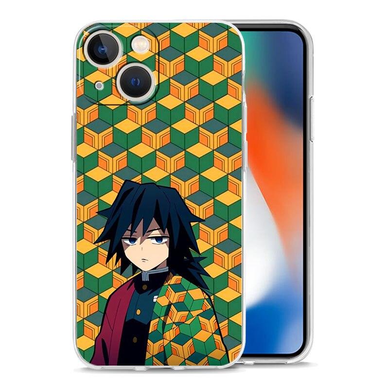 Demon Slayer Anime Logo Phone Case For iPhone 14 13 11 12 Pro Max X XR XS 7 8 Plus SE Transparent Soft Cover TPU Fundas Coque