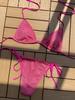 Women's Swimsuit Black Split Swimsuit Sexy Halter Side Tie Brazilian Beachwear Bathing Suits