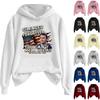 Ladies Fashion Casual Long Sleeve Printed Round Neck Hoodie Pullover Top