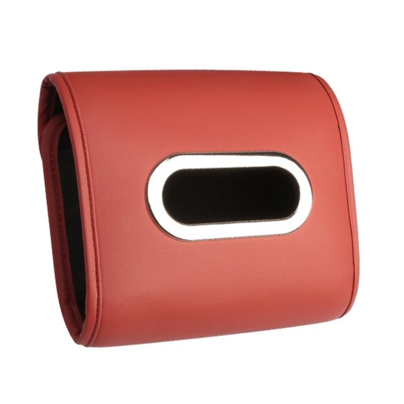 

Car Tissue Box Holder Napkin Leather Box Car Backseat Tissue Case with Fix Cord