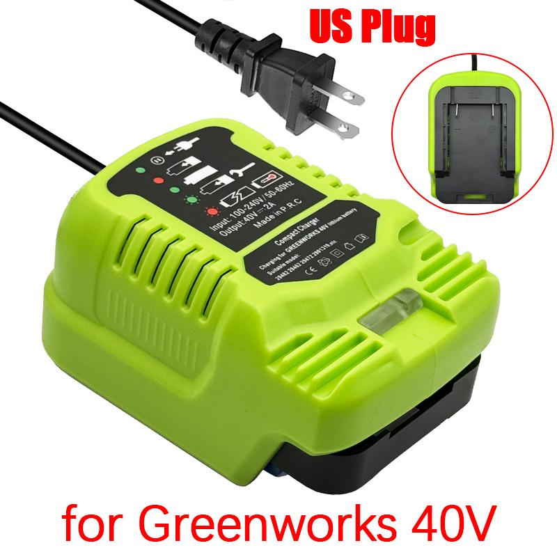 Power Tool Accessories 100-240V Smart Charge Lithium Battery Mini Fast Charger for Greenworks 40V Lithium Battery US Plug for Greenworks 40V