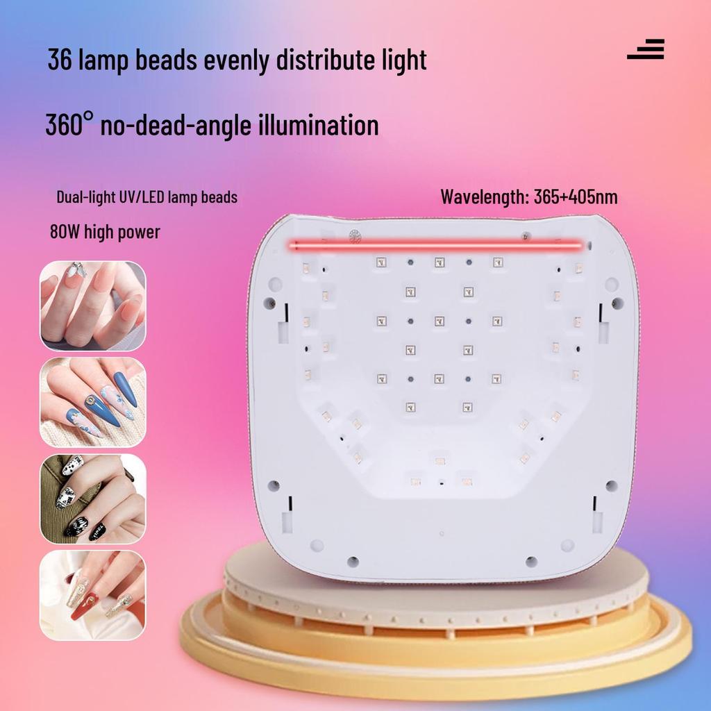 80W Portable Rechargeable UV LED Nail Lamp with Smart Sensor for Quick Drying