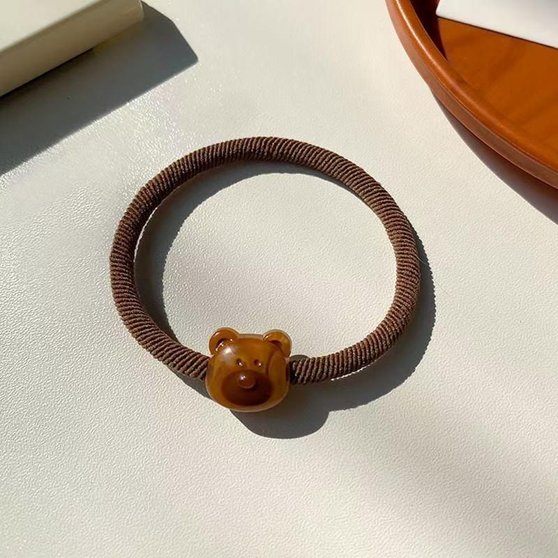 Kaffeefarbener Niedlicher Bär Haargummi - Hohe Elastizität, Strapazierfähiges Haarband für Schüler und Freunde