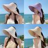 Summer Uv Protection Sun Hat With Wide Brim And Removable Shoulder For Women