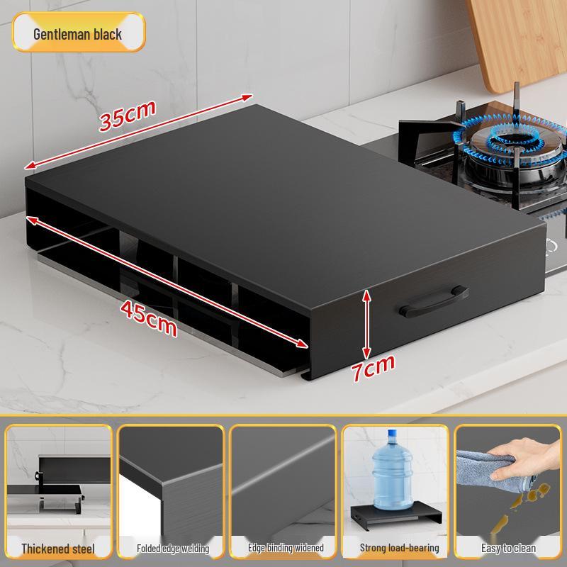 Gas Stove Shield & Countertop Organizer with Pot Base Stand & Induction Cooker Baffle