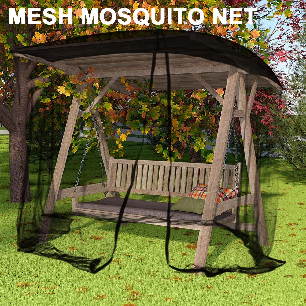 Rocking Chair Mesh Cover Waterproof Garden Swing Cover Zipper Closure Rectangle Mosquito Netting Curtain Swing Chair Mesh Net