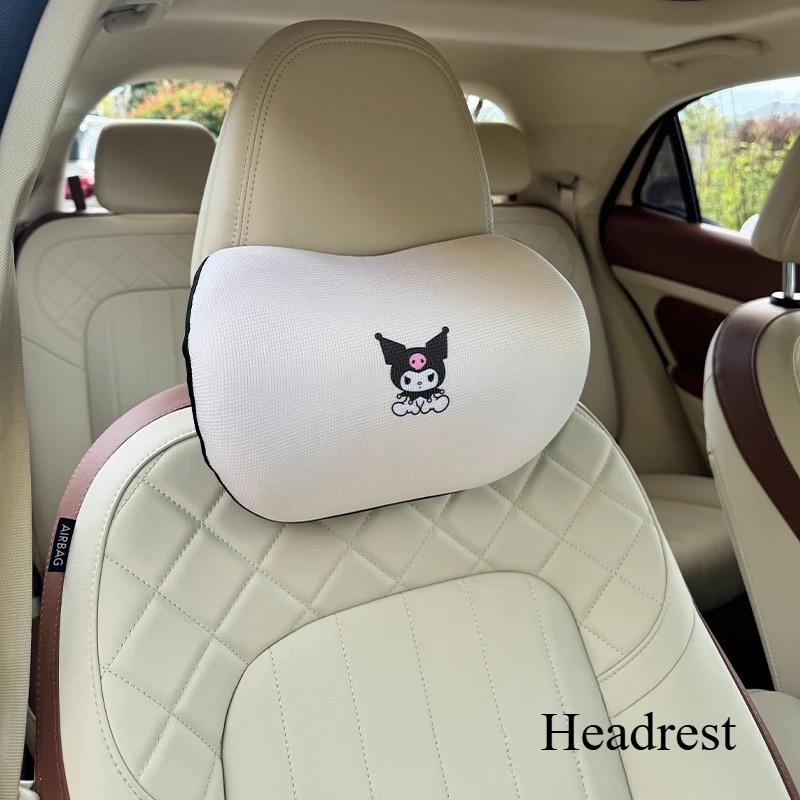 Kuromi Car Headrest Rebound Neck Pillow Breathable Cartoon Cushion Memory Foam Waist Support Cute Travel Pillow