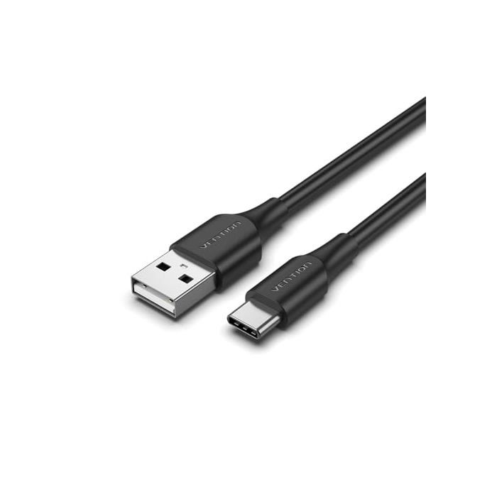 Câble USB 2.0 à USB-C - Vention - 2m - Noir - Rond - Unité