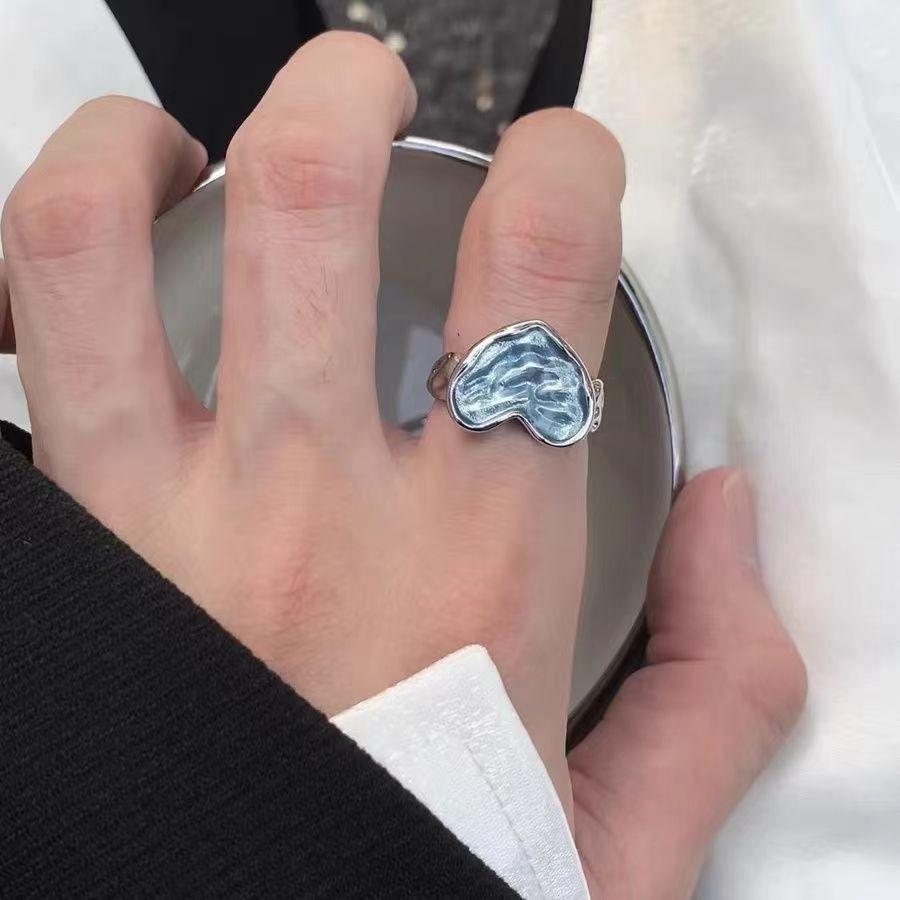 

2025 New Enamel Colored Drop Glazed Love Ring with Adjustable Female Opening Fashionable Luxury and High end Jewelry Accessories