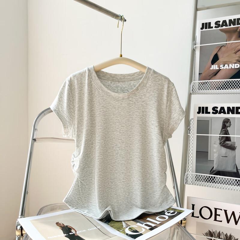 Yuzhaolin Women's Slim-Fit Round Neck Short Sleeve T-Shirt