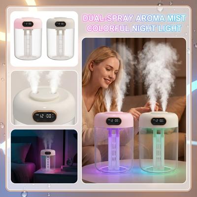 Large Capacity Ultrasonic Humidifier with Dual Nozzle High Mist Output Home Use Cool Mist Air Humidifier for Bedroom Office and Living Room