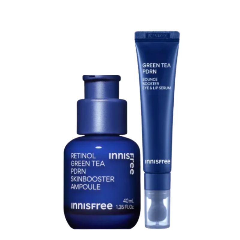 

Innisfree Green Tea PDRN Skin Booster Ampoule 40ml + PDRN Eye & Lip Serum 15ml Firming Repair Care Set 1