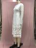 2025 Autumn Women's Lace Hollow Round Neck Slim Dress