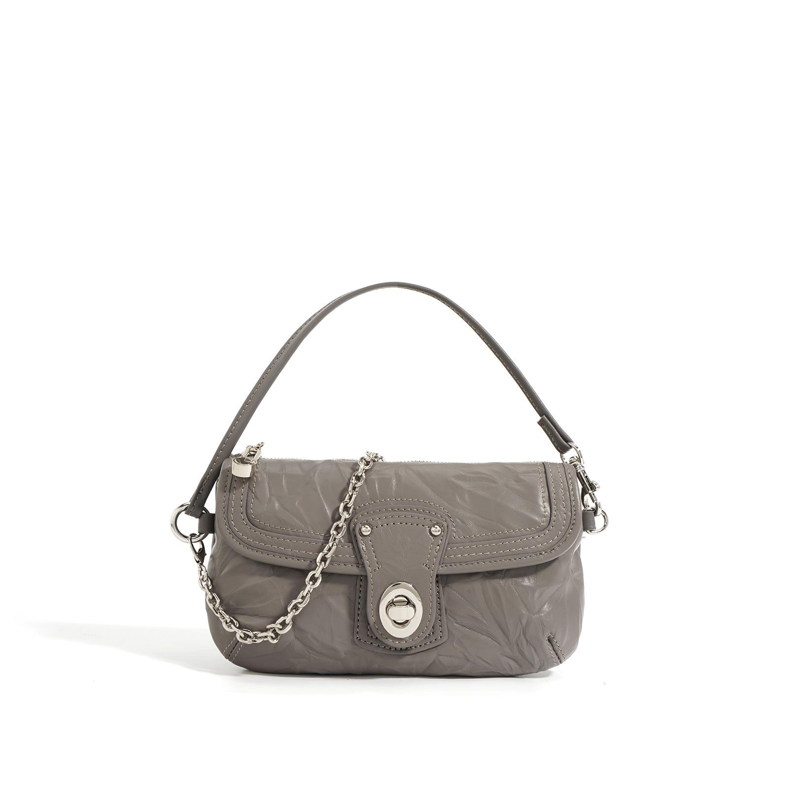 

Chain Small Bag Women s New Cowhide High-quality Texture Hand Carry Locomotive Bag Shoulder Messenger Bag