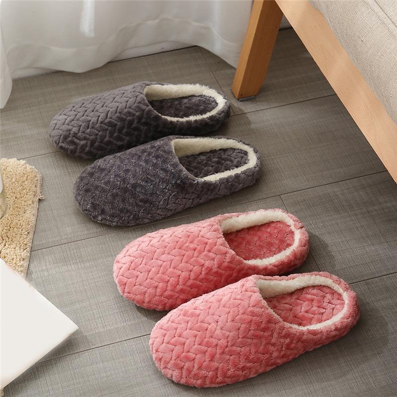 

fashion Women Indoor Slippers Warm Plush Lovers Home Slipper Anti Slip Autumn Winter Shoes Woman House Floor Soft Slient Slides SH072701