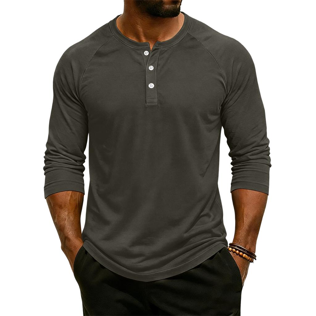 Herrtopp med raglanärm och trekvartsärm