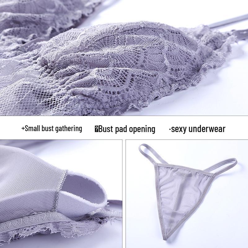 New Elegant European & American Lace Lingerie: Summer Nightgown with Bra Pads - 3-Piece Set