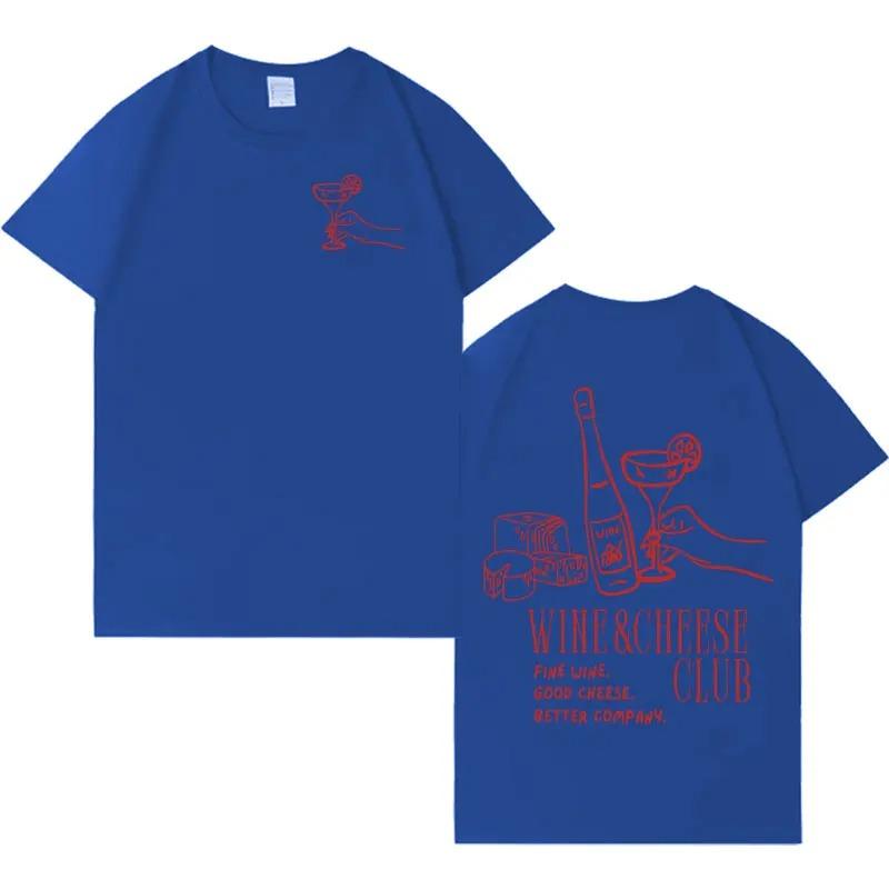 Wijn Kaas Club Grafisch Y2K Esthetiek Ronde Hals T-shirt Zomer Lente Korte Mouw Bedrukt T-shirt Zomer Streetwear