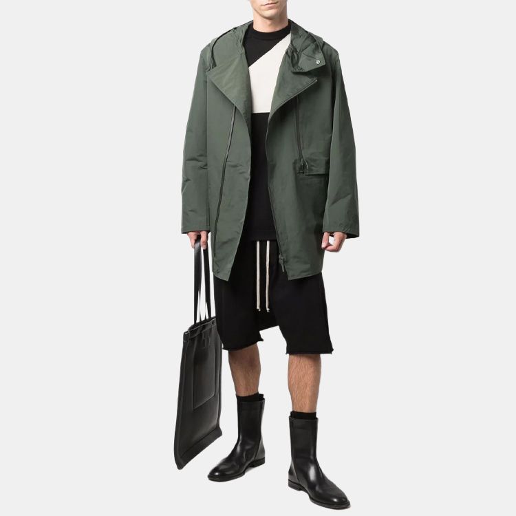 Y-3 Parka Coats Men's Green Hooded (Non-detachable) Moderate HB3400