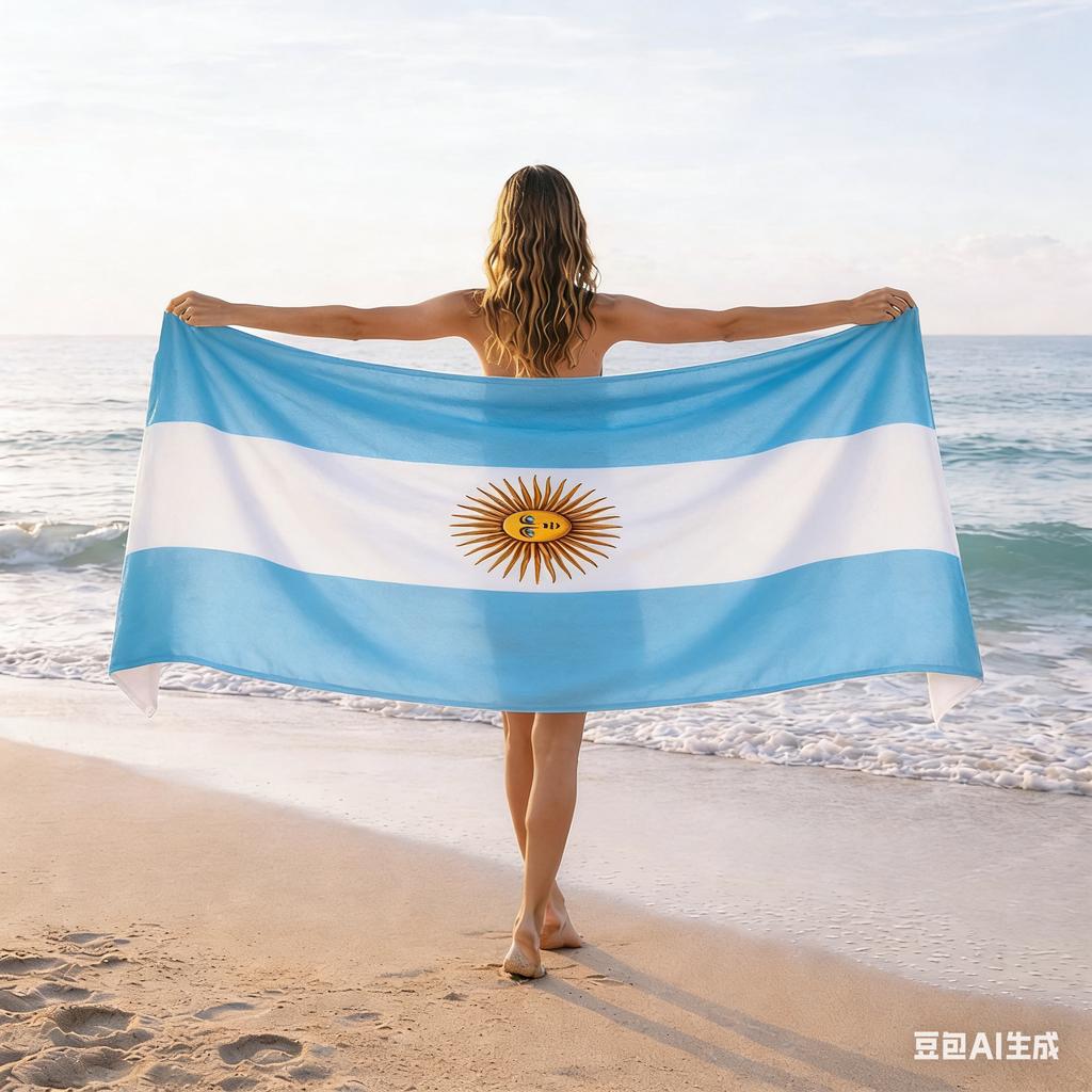 Argentina Flag Beach Towel Quick Dry Sand Free Beach Blanket for Travel Swimming Pool Camping