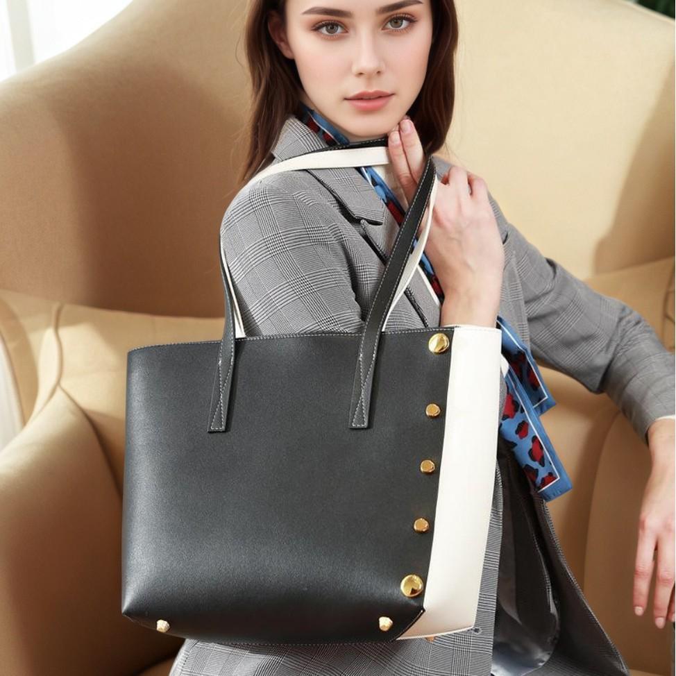 Commuter tote bag women s large-capacity bag Korean niche high-end women s shoulder bag fashion leather women s bag