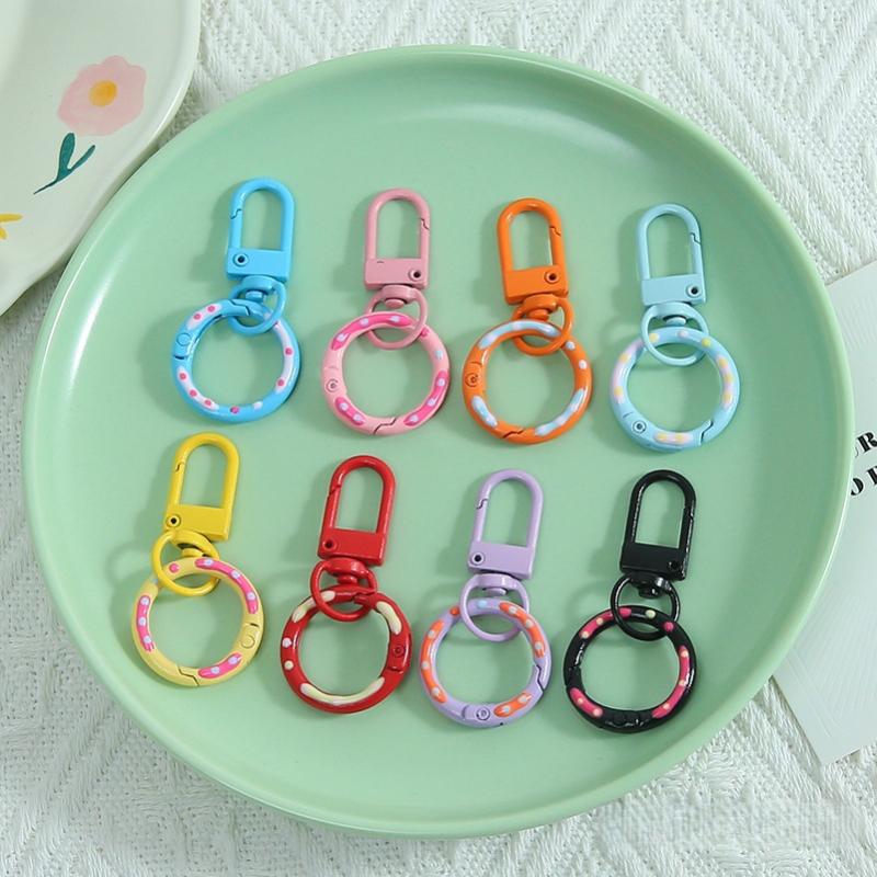 5/10/20Pcs Keyring Lobster Clasp Spring Buckle With Buckle Colored Keychains For Diy Jewelry Making Key Ring Hooks Bags Buckle