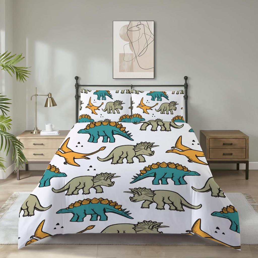 Simple Sunflower Three-Piece Quilt Cover 3D Digital Printing Bedding Set Bed Cover