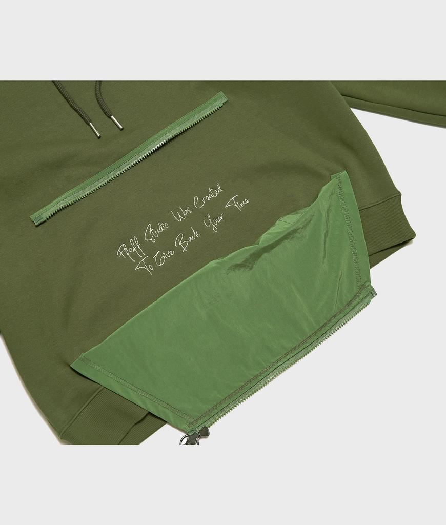 Zipper Pocket Hoodie (Khaki)