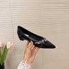French Light Mouth Velvet Soft Bottom Flat Bottom Pedal Evening 2025 Spring Rhinestone Fashion Temperament Pointed Single Shoes New