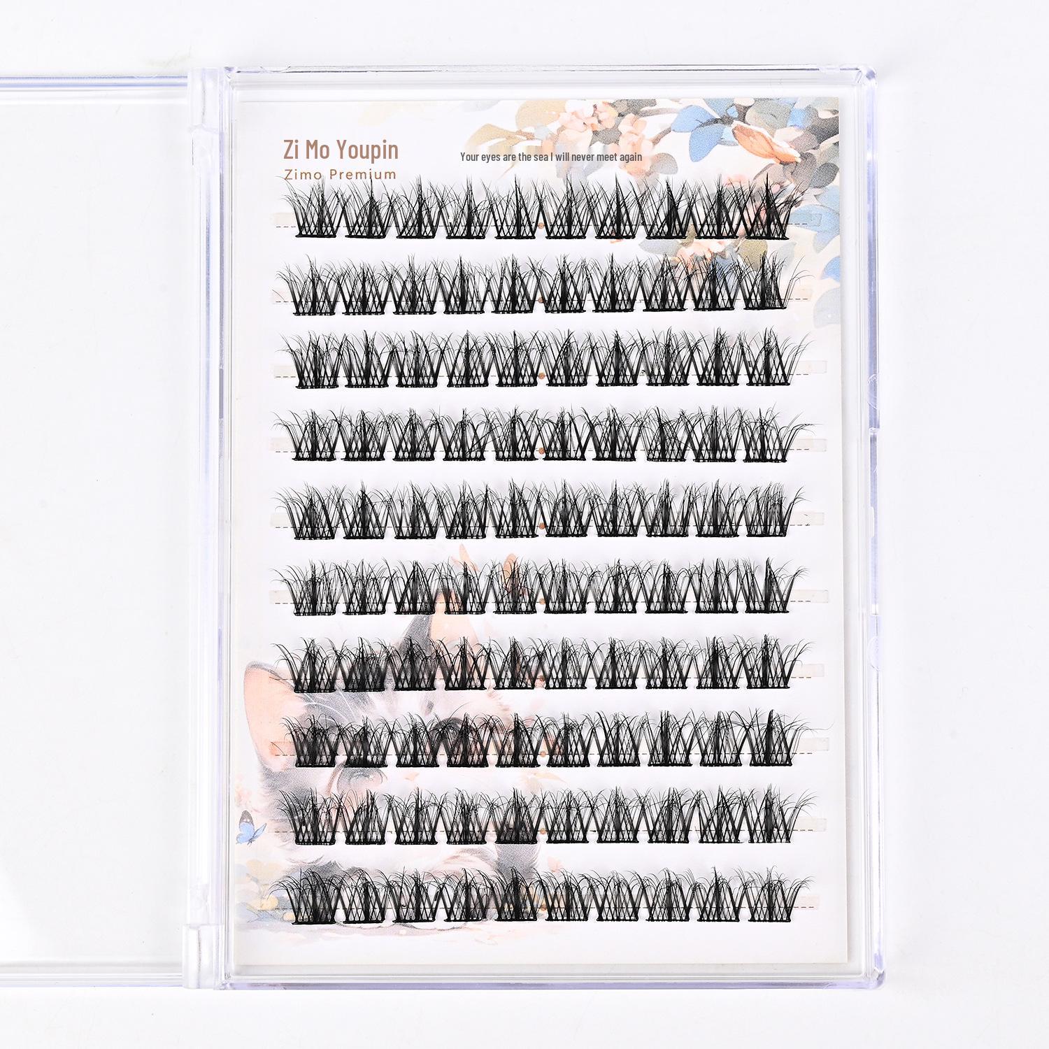 

Zimo Youpin Ten-Row Self-Adhesive False Eyelashes - No Glue or Remover Needed, Peacock Fish Baby Curl and Fluff.